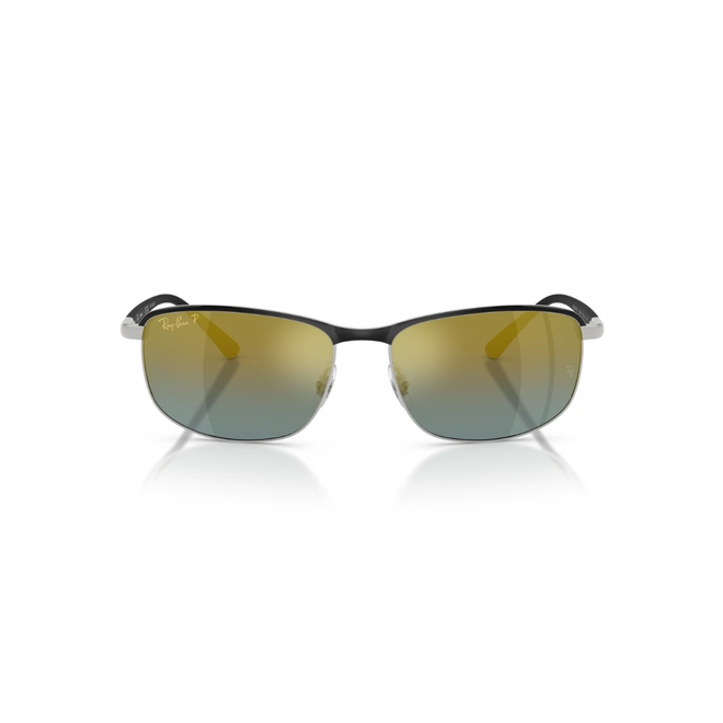 Óculos de Sol Ray-Ban 0RB3671CH 9144J060 Metal Preto e Prata com lentes na cor Dourado Espelhado Degradê 2