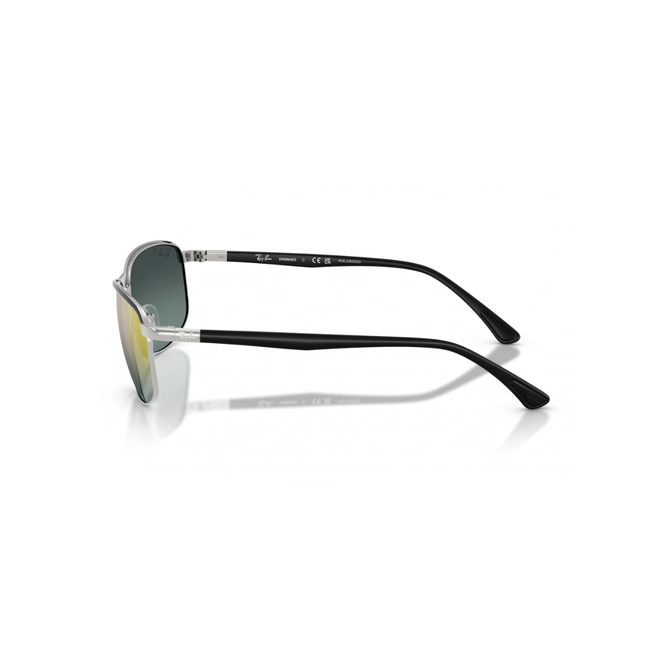 Óculos de Sol Ray-Ban 0RB3671CH 9144J060 Metal Preto e Prata com lentes na cor Dourado Espelhado Degradê 4