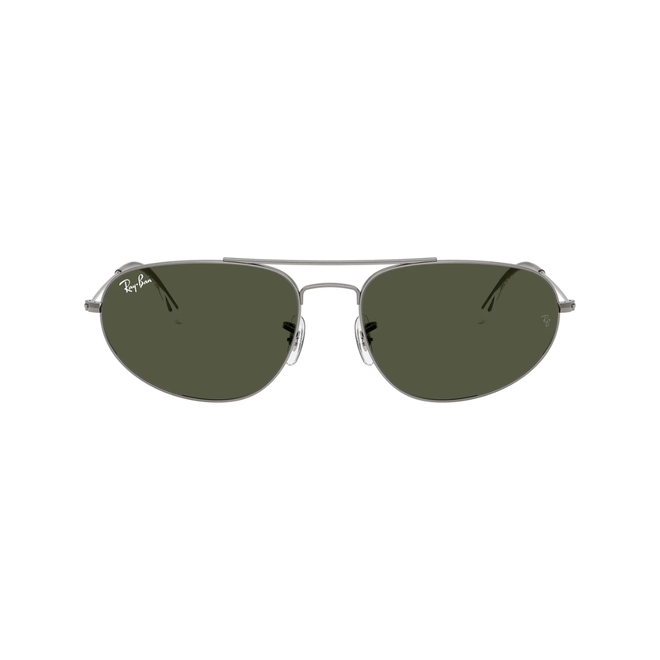 Óculos de Sol Ray-Ban 0RB3945 004/3160 Metal Chumbo com lentes na cor Verde 2