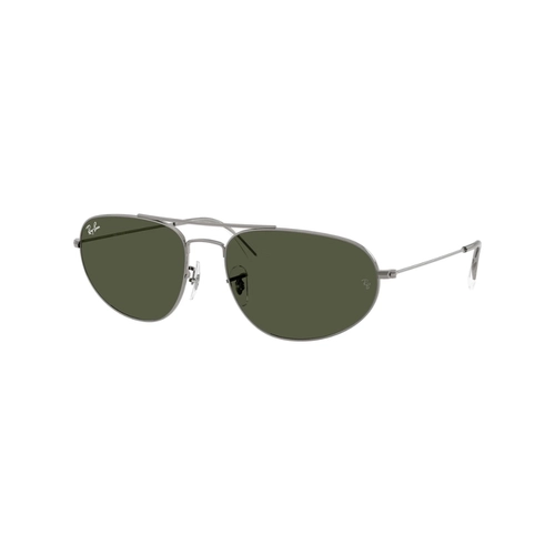 Óculos de Sol Ray-Ban 0RB3945 004/3160 Metal Chumbo com lentes na cor Verde