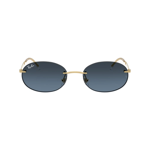 Óculos de Sol Ray-Ban 0RB3767 001/4C54 Metal Dourado com lentes na cor Azul Degradê