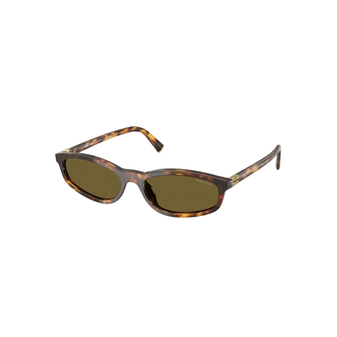 Óculos de Sol Miu Miu 0MU A06S 14L09Z54 Acetato Marrom Mesclado com lentes na cor Marrom 1
