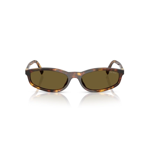 Óculos de Sol Miu Miu 0MU A06S 14L09Z54 Acetato Marrom Mesclado com lentes na cor Marrom