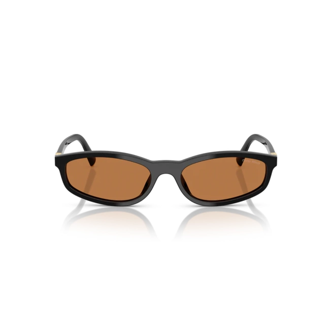 Óculos de Sol Miu Miu 0MU A06S 16K10I54 Acetato Preto com lentes na cor Marrom 2