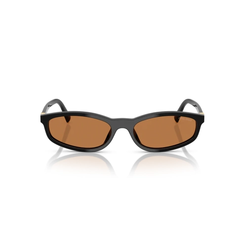 Óculos de Sol Miu Miu 0MU A06S 16K10I54 Acetato Preto com lentes na cor Marrom