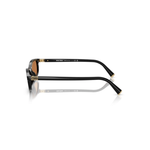Óculos de Sol Miu Miu 0MU A06S 16K10I54 Acetato Preto com lentes na cor Marrom