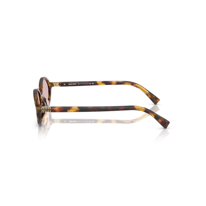 Óculos de Sol Miu Miu 0MU 04ZS 14L4I050 Acetato Marrom Mesclado com lentes na cor Rosa 3