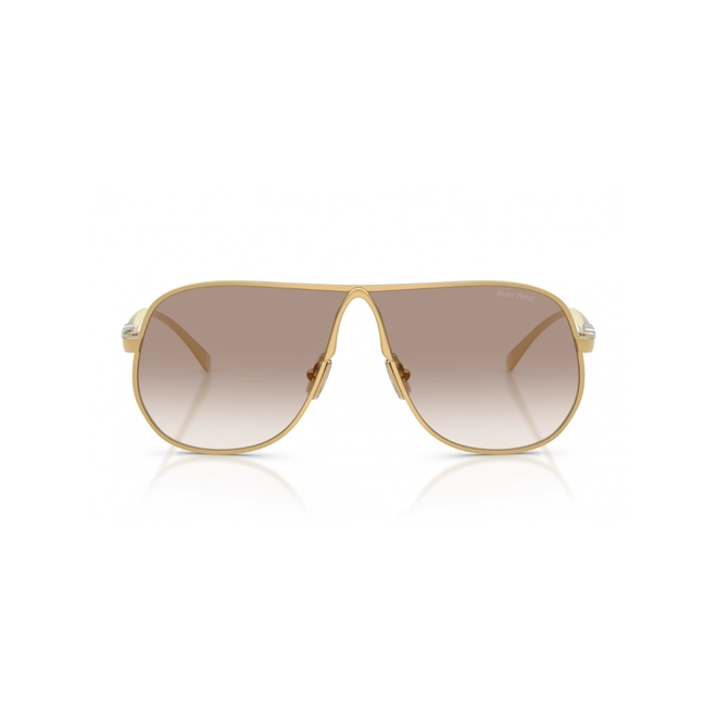 Óculos de Sol Miu Miu 0MU A56S 5AK90L66 Metal Dourado com lentes na cor Marrom Degradê 2