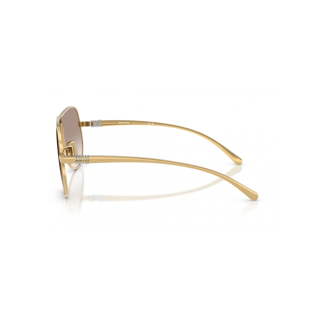 Óculos de Sol Miu Miu 0MU A56S 5AK90L66 Metal Dourado com lentes na cor Marrom Degradê 3
