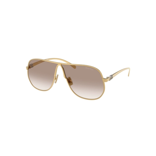 Óculos de Sol Miu Miu 0MU A56S 5AK90L66 Metal Dourado com lentes na cor Marrom Degradê