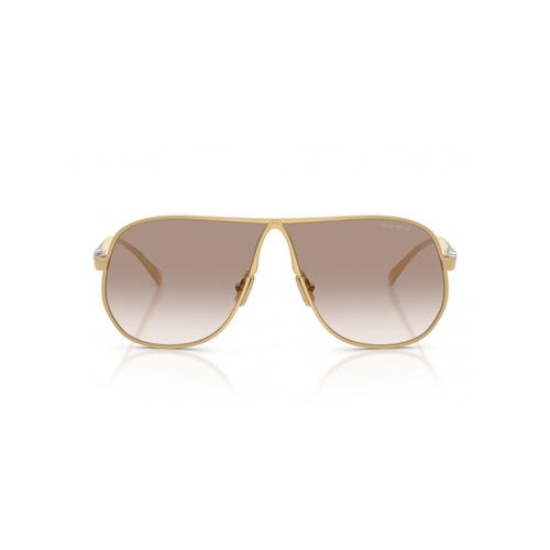 Óculos de Sol Miu Miu 0MU A56S 5AK90L66 Metal Dourado com lentes na cor Marrom Degradê
