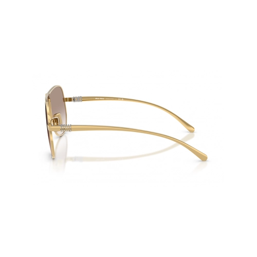 Óculos de Sol Miu Miu 0MU A56S 5AK90L66 Metal Dourado com lentes na cor Marrom Degradê