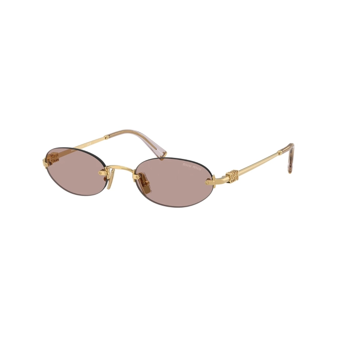 Óculos de Sol Miu Miu 0MU A54S 5AK20I51 Metal Dourado com lentes na cor Roxo 1
