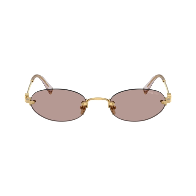 Óculos de Sol Miu Miu 0MU A54S 5AK20I51 Metal Dourado com lentes na cor Roxo 2