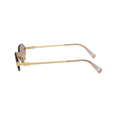 Óculos de Sol Miu Miu 0MU A54S 5AK20I51 Metal Dourado com lentes na cor Roxo