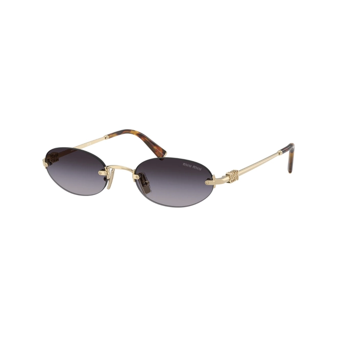 Óculos de Sol Miu Miu 0MU A54S ZVN5D151 Metal Dourado com lentes na cor Cinza Degradê 1