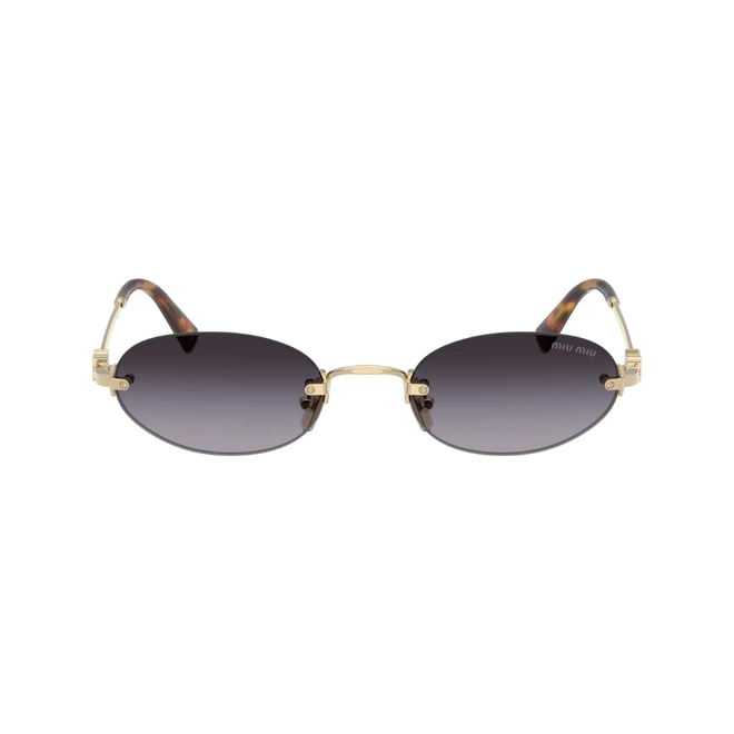 Óculos de Sol Miu Miu 0MU A54S ZVN5D151 Metal Dourado com lentes na cor Cinza Degradê 2