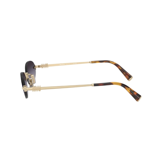 Óculos de Sol Miu Miu 0MU A54S ZVN5D151 Metal Dourado com lentes na cor Cinza Degradê 3