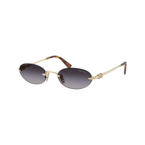 Óculos de Sol Miu Miu 0MU A54S ZVN5D151 Metal Dourado com lentes na cor Cinza Degradê