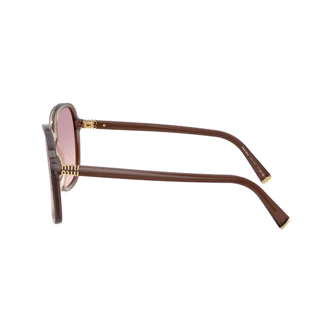 Óculos de Sol Miu Miu 0MU B01S 25G40S58 Acetato Marrom Degradê com lentes na cor Violeta Degradê 3