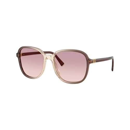 Óculos de Sol Miu Miu 0MU B01S 25G40S58 Acetato Marrom Degradê com lentes na cor Violeta Degradê