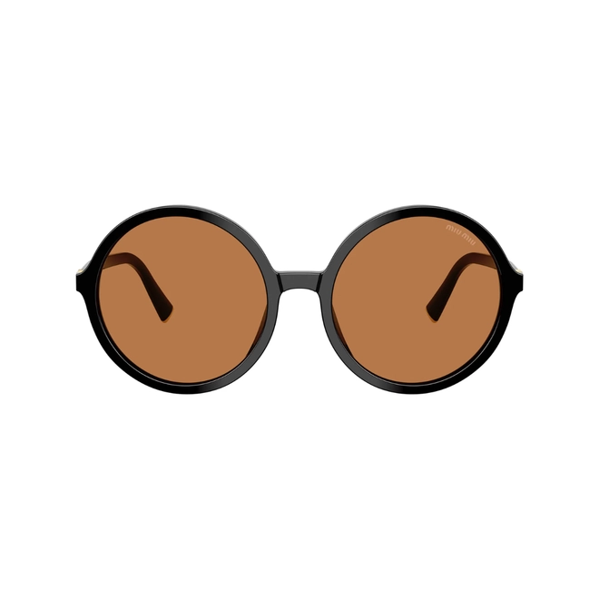 Óculos de Sol Miu Miu 0MU B02S 16K90Q59 Acetato Preto com lentes na cor Marrom 2