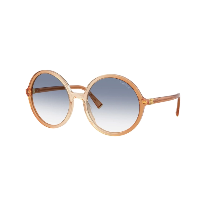Óculos de Sol Miu Miu 0MU B02S 26G80O59 Acetato Marrom Degradê com lentes na cor Azul Degradê 1