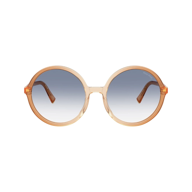 Óculos de Sol Miu Miu 0MU B02S 26G80O59 Acetato Marrom Degradê com lentes na cor Azul Degradê 2