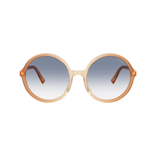 Óculos de Sol Miu Miu 0MU B02S 26G80O59 Acetato Marrom Degradê com lentes na cor Azul Degradê