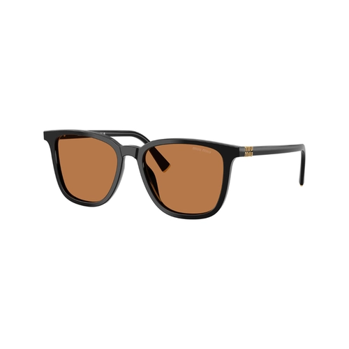 Óculos de Sol Miu Miu 0MU B03S 16K90Q53 Acetato Preto com lentes na cor Marrom