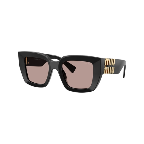 Óculos de Sol Miu Miu 0MU B05S 16K20I51 Acetato Preto com lentes na cor Roxo