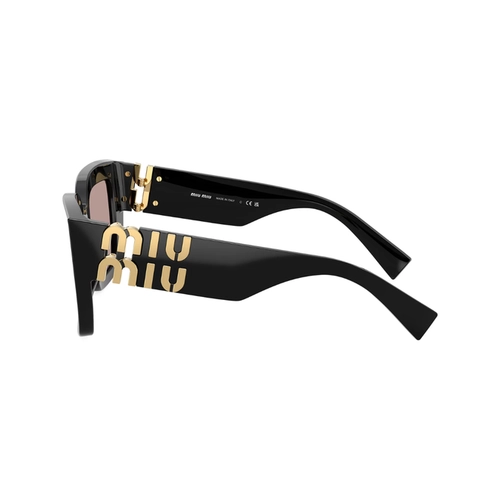 Óculos de Sol Miu Miu 0MU B05S 16K20I51 Acetato Preto com lentes na cor Roxo