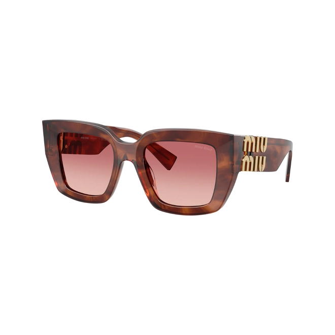 Óculos de Sol Miu Miu 0MU B05S 26E50U51 Acetato Marrom Mesclado com lentes na cor Rosa Degradê 1