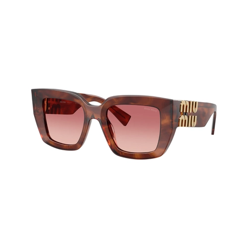 Óculos de Sol Miu Miu 0MU B05S 26E50U51 Acetato Marrom Mesclado com lentes na cor Rosa Degradê