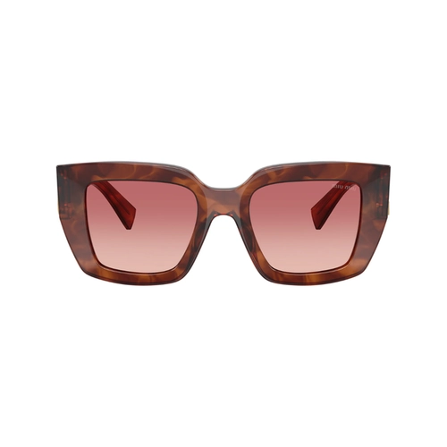 Óculos de Sol Miu Miu 0MU B05S 26E50U51 Acetato Marrom Mesclado com lentes na cor Rosa Degradê