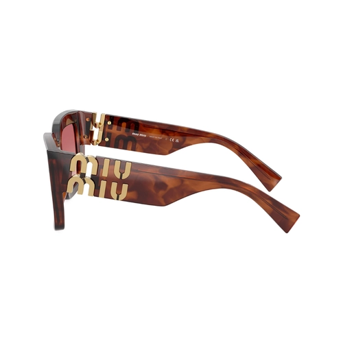 Óculos de Sol Miu Miu 0MU B05S 26E50U51 Acetato Marrom Mesclado com lentes na cor Rosa Degradê