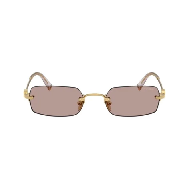 Óculos de Sol Miu Miu 0MU B50S 5AK20I52 Metal Dourado com lentes na cor Roxo 2