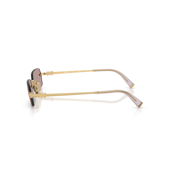 Óculos de Sol Miu Miu 0MU B50S 5AK20I52 Metal Dourado com lentes na cor Roxo 3