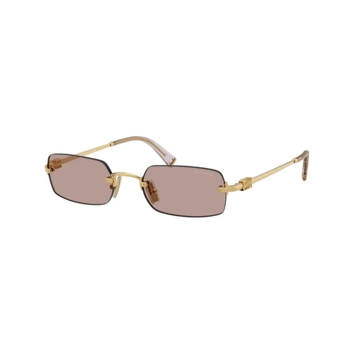 Óculos de Sol Miu Miu 0MU B50S 5AK20I52 Metal Dourado com lentes na cor Roxo