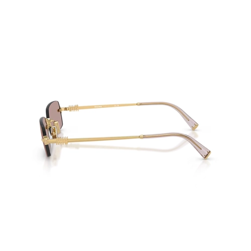 Óculos de Sol Miu Miu 0MU B50S 5AK20I52 Metal Dourado com lentes na cor Roxo