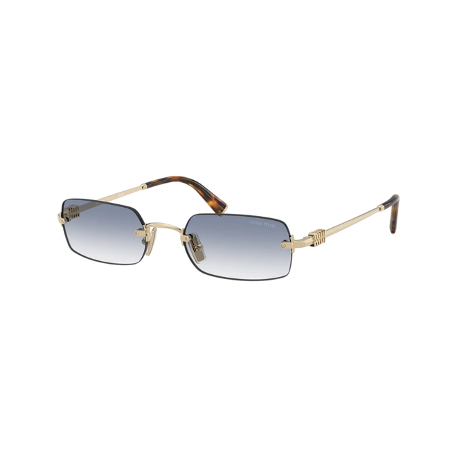 Óculos de Sol Miu Miu 0MU B50S ZVN80O52 Metal Dourado com lentes na cor Azul Degradê 1