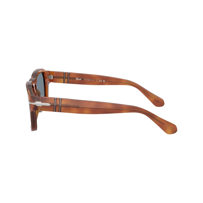 Óculos de Sol Persol 0PO3386S 96/56 56 Acetato Marrom com lentes na cor Azul 4