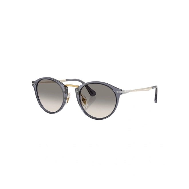 Óculos de Sol Persol 0PO3166S 12393251 Acetato Azul Transparente com lentes na cor Cinza Degradê 1