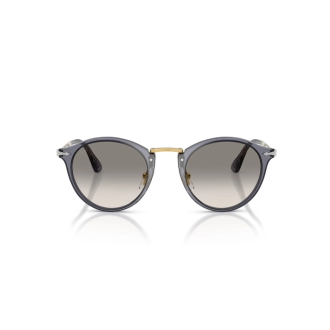Óculos de Sol Persol 0PO3166S 12393251 Acetato Azul Transparente com lentes na cor Cinza Degradê 2