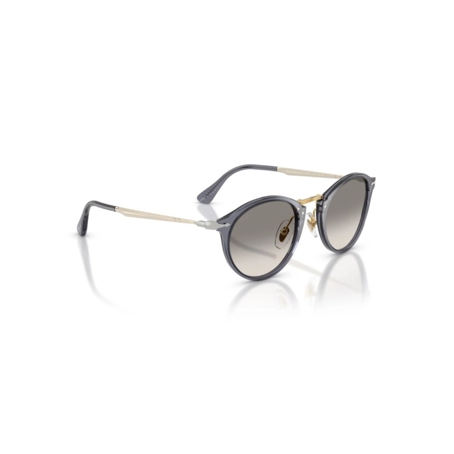 Óculos de Sol Persol 0PO3166S 12393251 Acetato Azul Transparente com lentes na cor Cinza Degradê 3