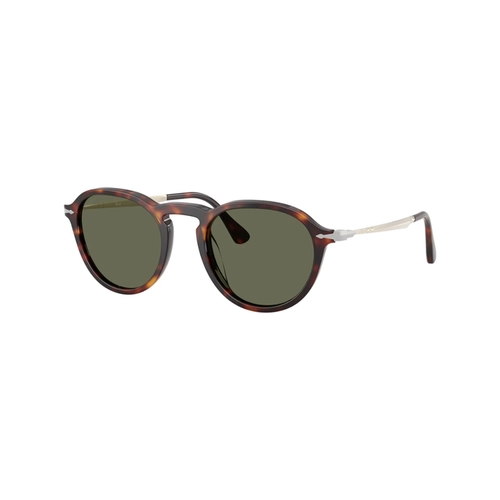 Óculos de Sol Persol 0PO3383S 24/58 54 Acetato Marrom Mesclado com lentes na cor Verde Polarizado