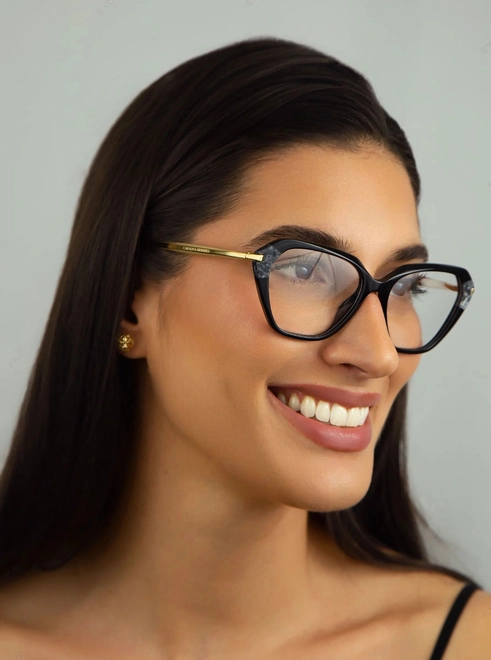 Óculos de Grau Carolina Herrera HER 0349 807 5316 R Acetato Preto 5