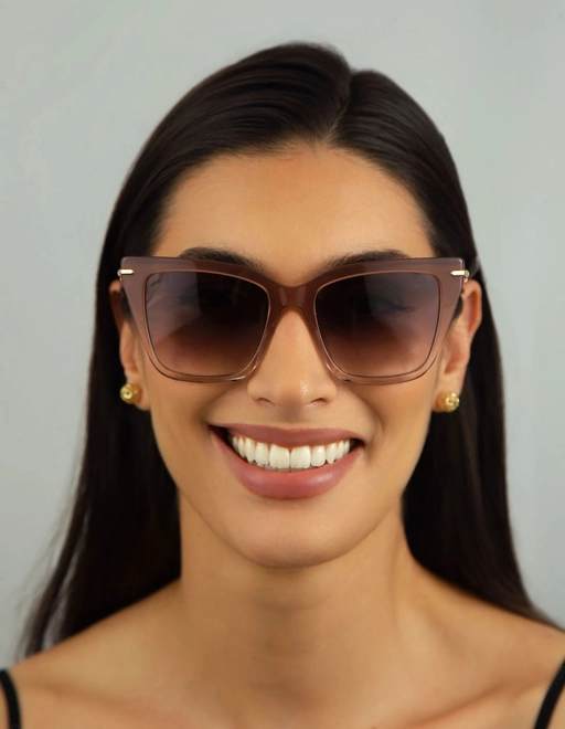 Óculos de Sol Carolina Herrera HER 0351/G/S FWM 543X S Acetato Nude com lentes na cor Rosa Degradê 4