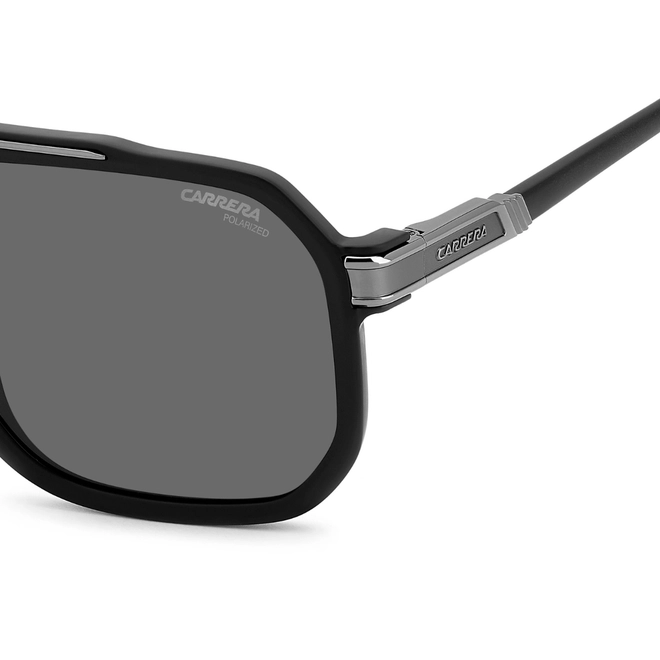 Óculos de Sol CARRERA 1077/S RZZ 60M9 S Acetato Preto Fosco com lentes na cor Cinza Polarizado 4