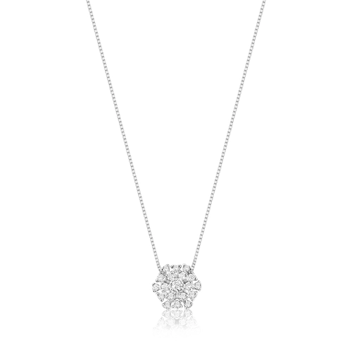 Gargantilha Fireworks Diamonds ouro branco 18k chuveiro com 17pts de Diamantes